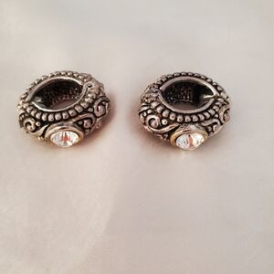 Women's Sparkling Silver Tone Earrings